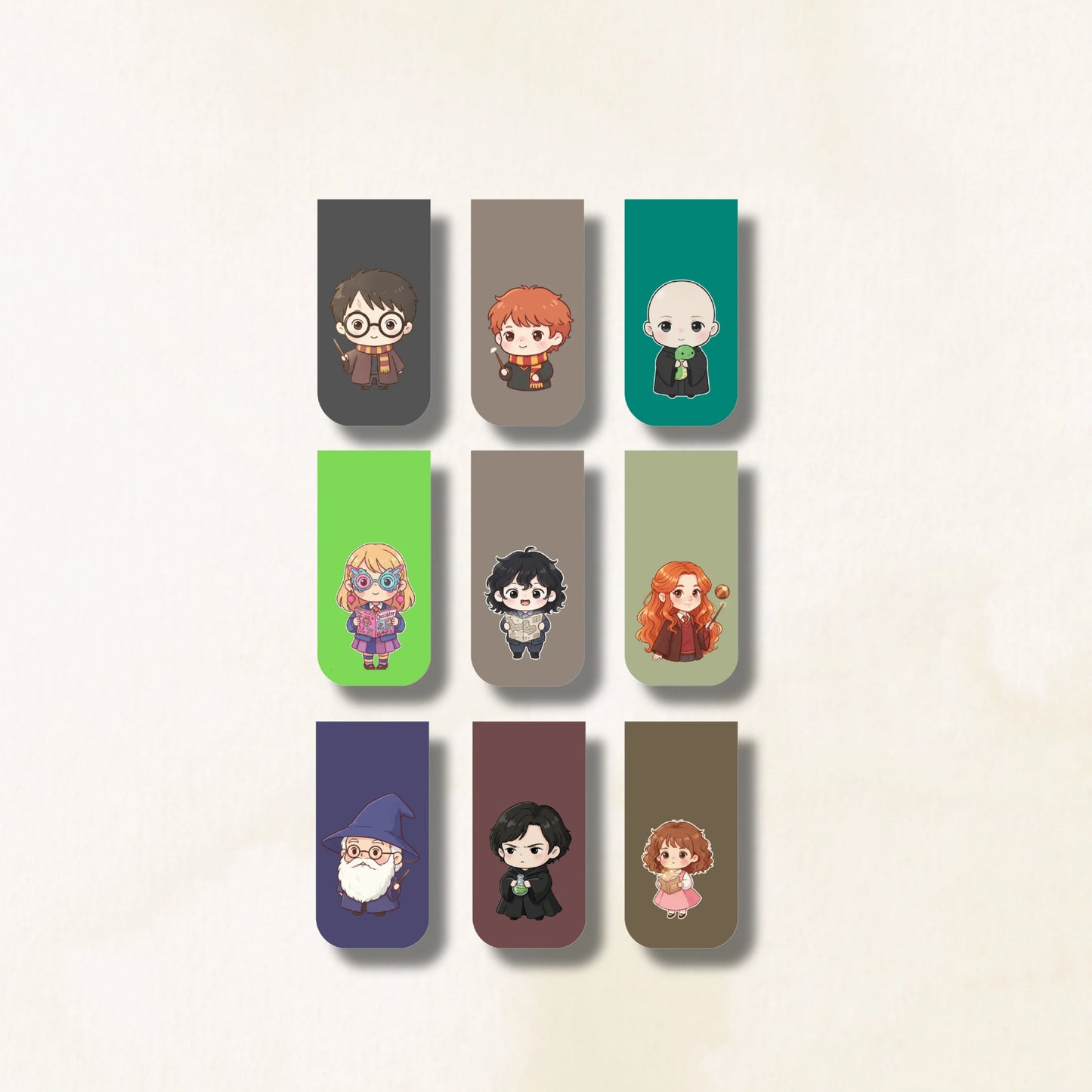 Chibi Style Harry Potter Magnetic Bookmarks (Set of 9)