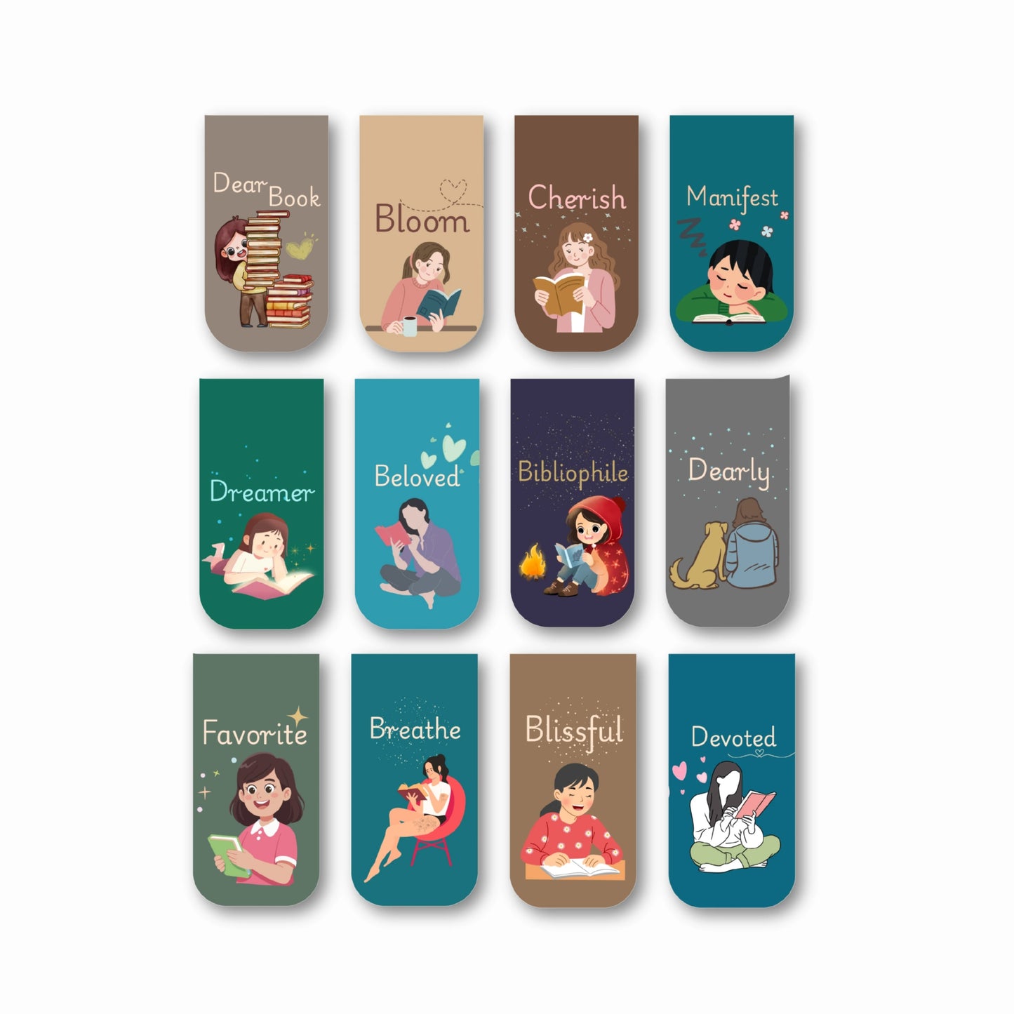 Bookworms Magnetic Bookmarks (Set of 12)