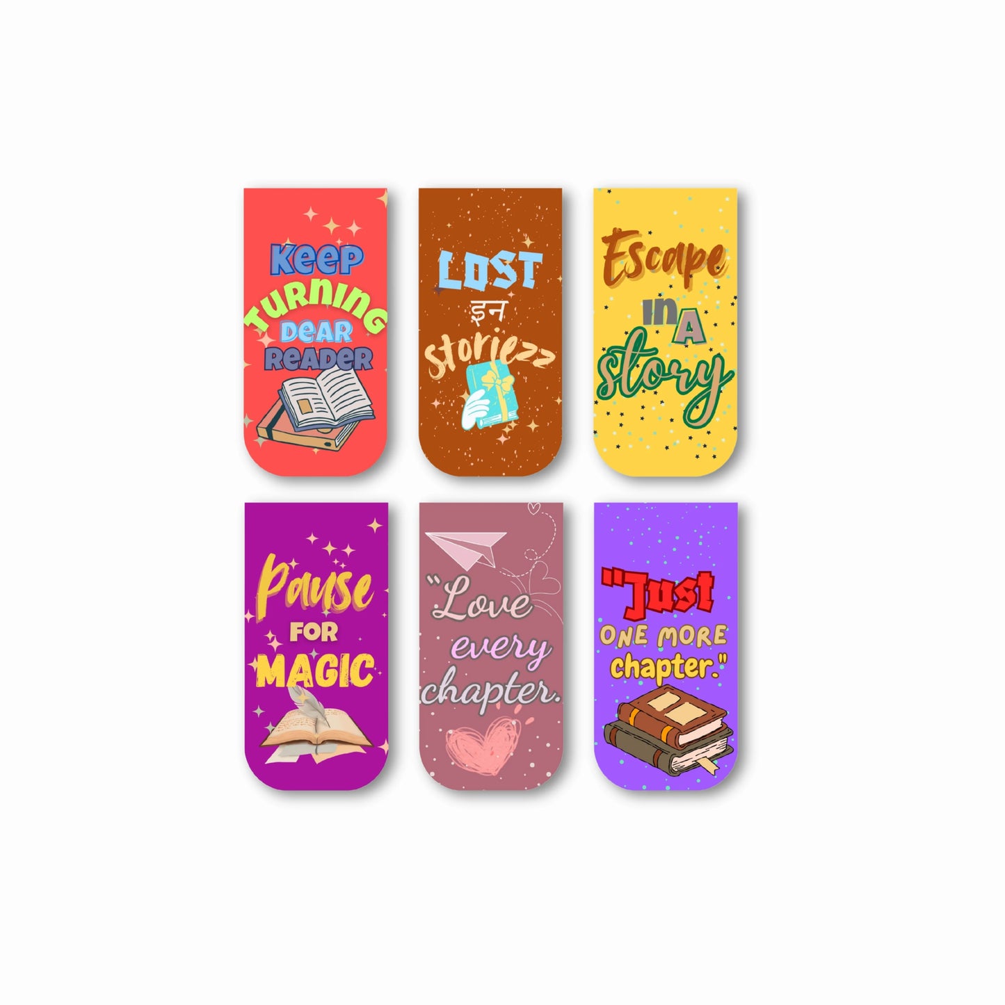 Crazy Quote Magnetic Bookmarks (Set of 6)