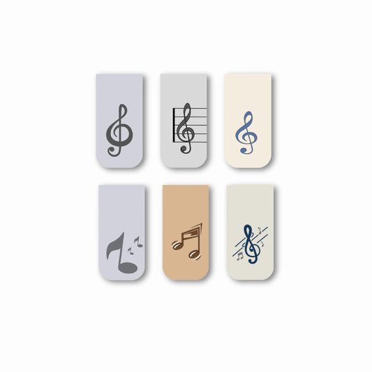 Musical Symbols Magnetic Bookmarks (Set of 6)