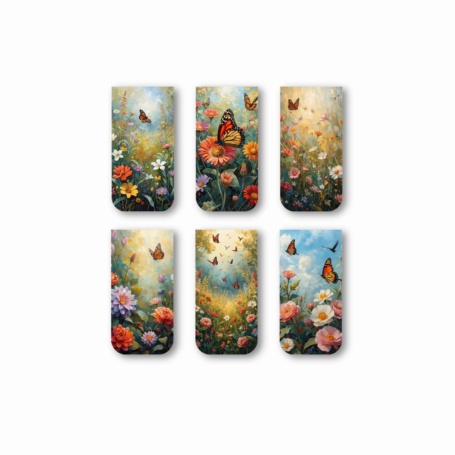 Floral View magnetic Bookmarks (Set of 6)